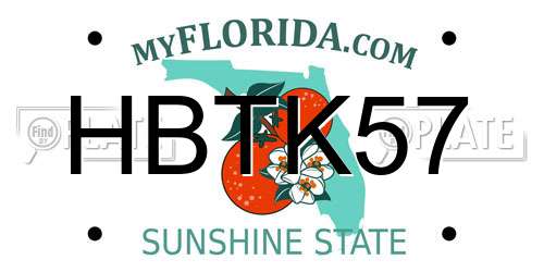 HBTK57 Florida License Plate