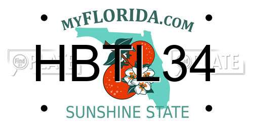 HBTL34 Florida License Plate