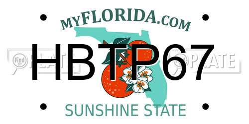 HBTP67 Florida License Plate