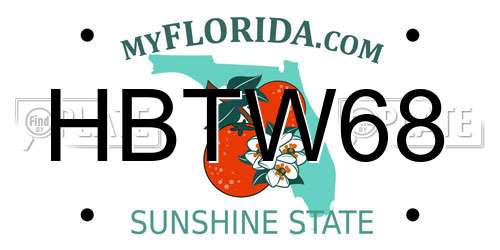 HBTW68 Florida License Plate
