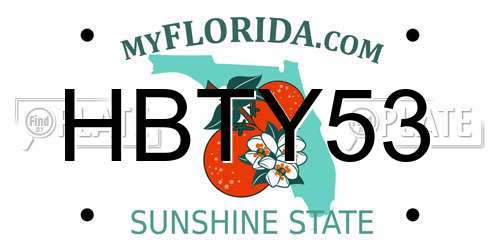 HBTY53 Florida License Plate
