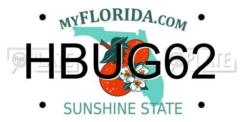 HBUG62 Florida License Plate