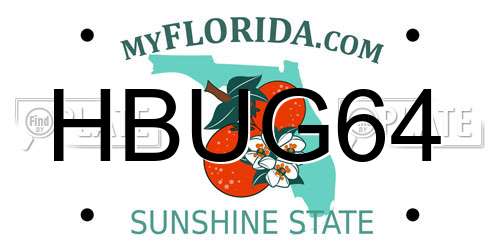 HBUG64 Florida License Plate