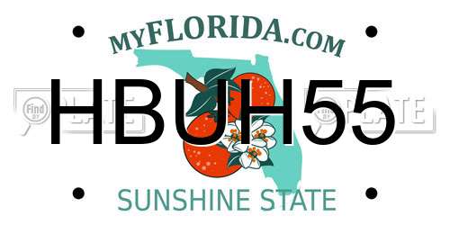 HBUH55 Florida License Plate