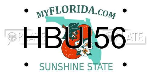 HBUI56 Florida License Plate