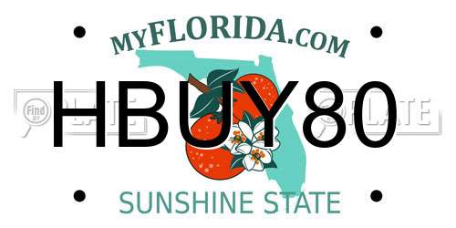 HBUY80 Florida License Plate