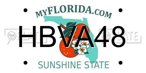 HBVA48 Florida License Plate