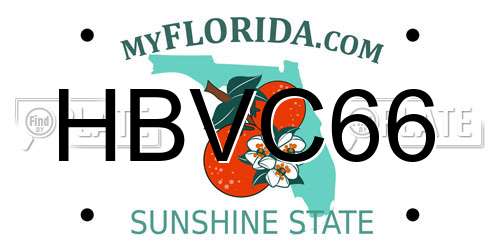 HBVC66 Florida License Plate