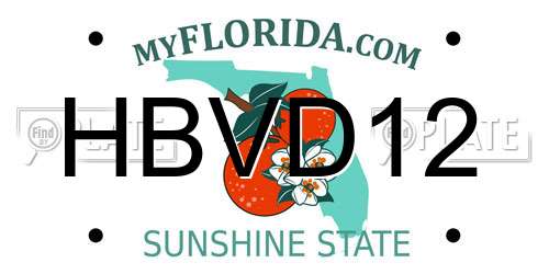 HBVD12 Florida License Plate