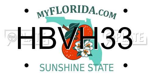 HBVH33 Florida License Plate