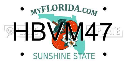 HBVM47 Florida License Plate