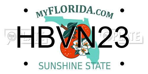 HBVN23 Florida License Plate