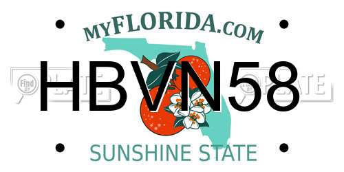 HBVN58 Florida License Plate