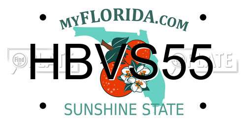 HBVS55 Florida License Plate
