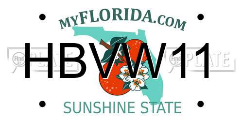 HBVW11 Florida License Plate