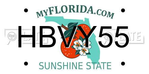 HBVY55 Florida License Plate