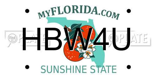 HBW4U Florida License Plate