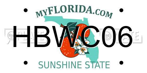 HBWC06 Florida License Plate