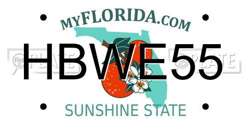 HBWE55 Florida License Plate
