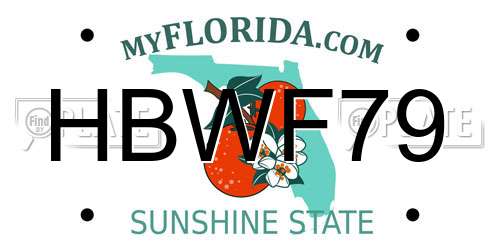 HBWF79 Florida License Plate