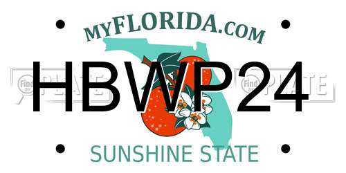 HBWP24 Florida License Plate