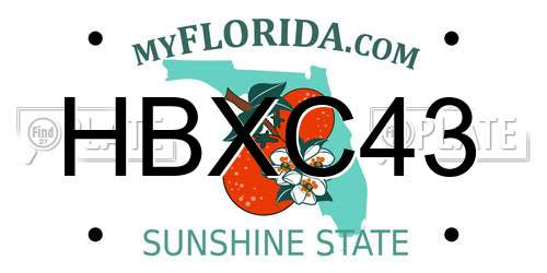 HBXC43 Florida License Plate