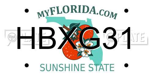 HBXG31 Florida License Plate