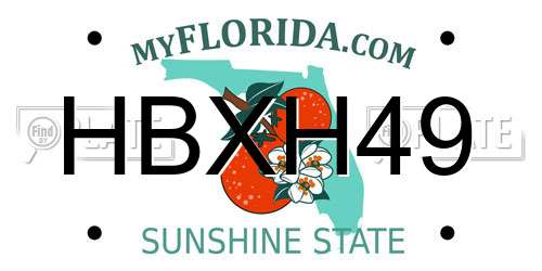 HBXH49 Florida License Plate