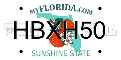 HBXH50 Florida License Plate
