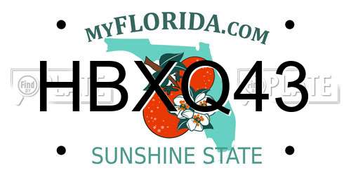 HBXQ43 Florida License Plate