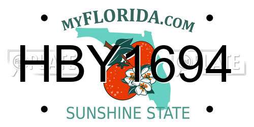 HBY1694 Florida License Plate