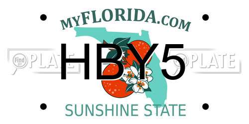 HBY5 Florida License Plate