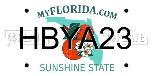 HBYA23 Florida License Plate