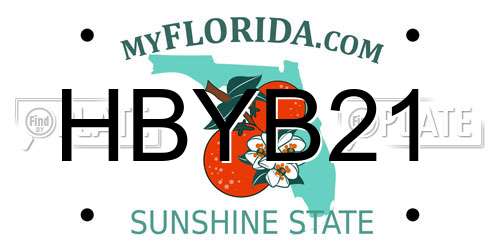 HBYB21 Florida License Plate