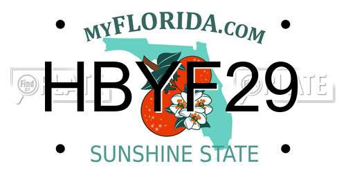 HBYF29 Florida License Plate