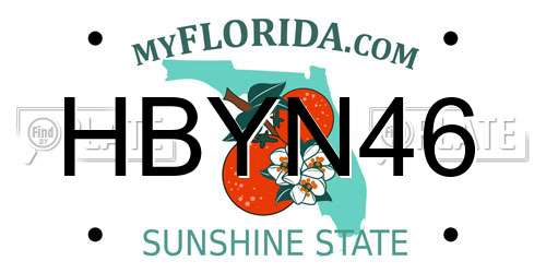 HBYN46 Florida License Plate