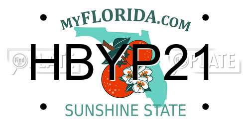 HBYP21 Florida License Plate