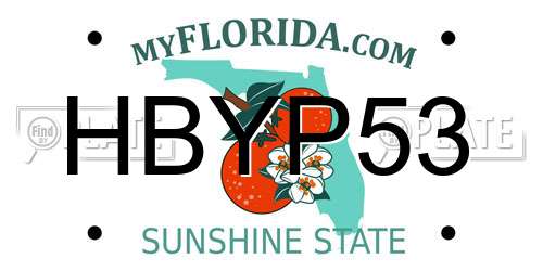 HBYP53 Florida License Plate