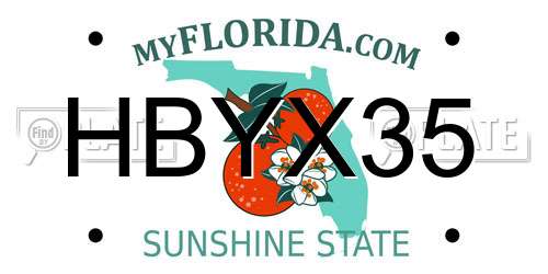 HBYX35 Florida License Plate