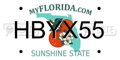 HBYX55 Florida License Plate