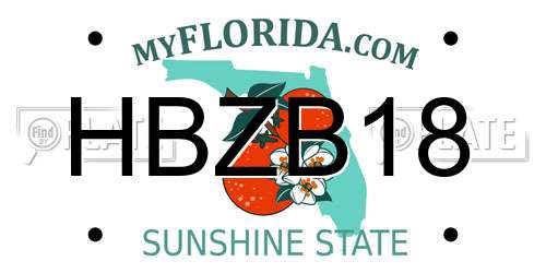 HBZB18 Florida License Plate