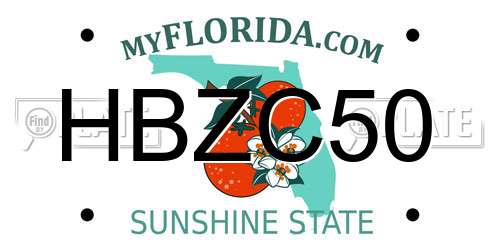 HBZC50 Florida License Plate