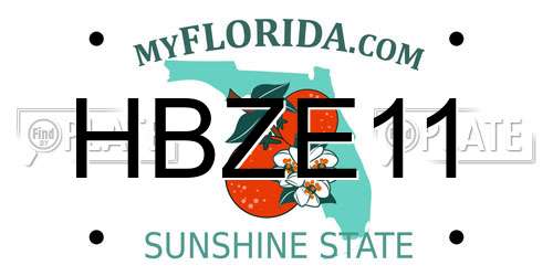 HBZE11 Florida License Plate