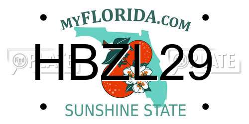 HBZL29 Florida License Plate