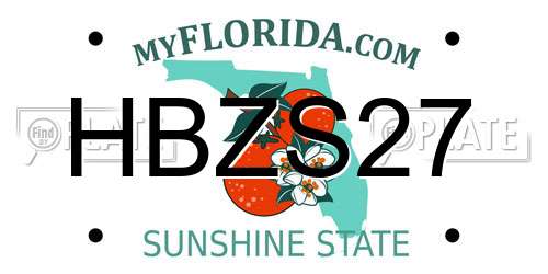 HBZS27 Florida License Plate