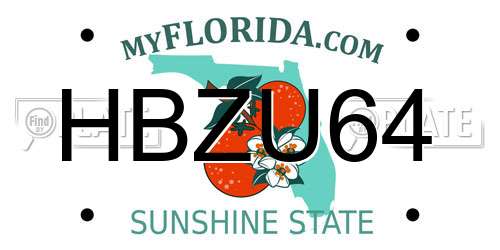 HBZU64 Florida License Plate