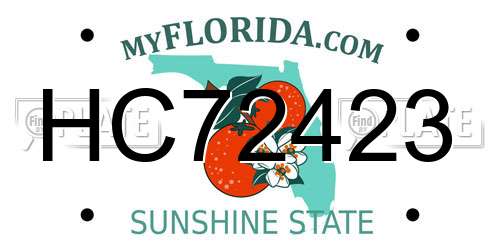 HC72423 Florida License Plate
