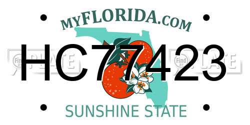 HC77423 Florida License Plate