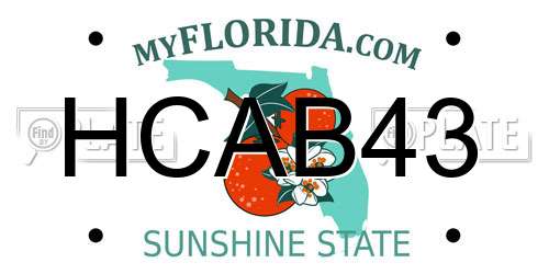 HCAB43 Florida License Plate