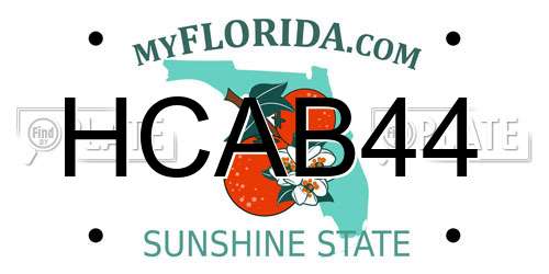HCAB44 Florida License Plate